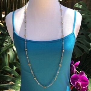 White House Black Market Silver Neutral Beaded Necklace